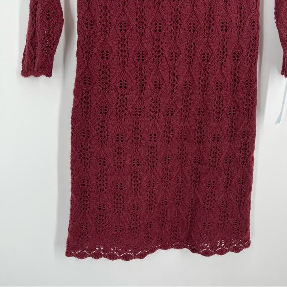 Cat & Jack Burgandy Knit Dress Girls Large 10/12 - Picture 4 of 5